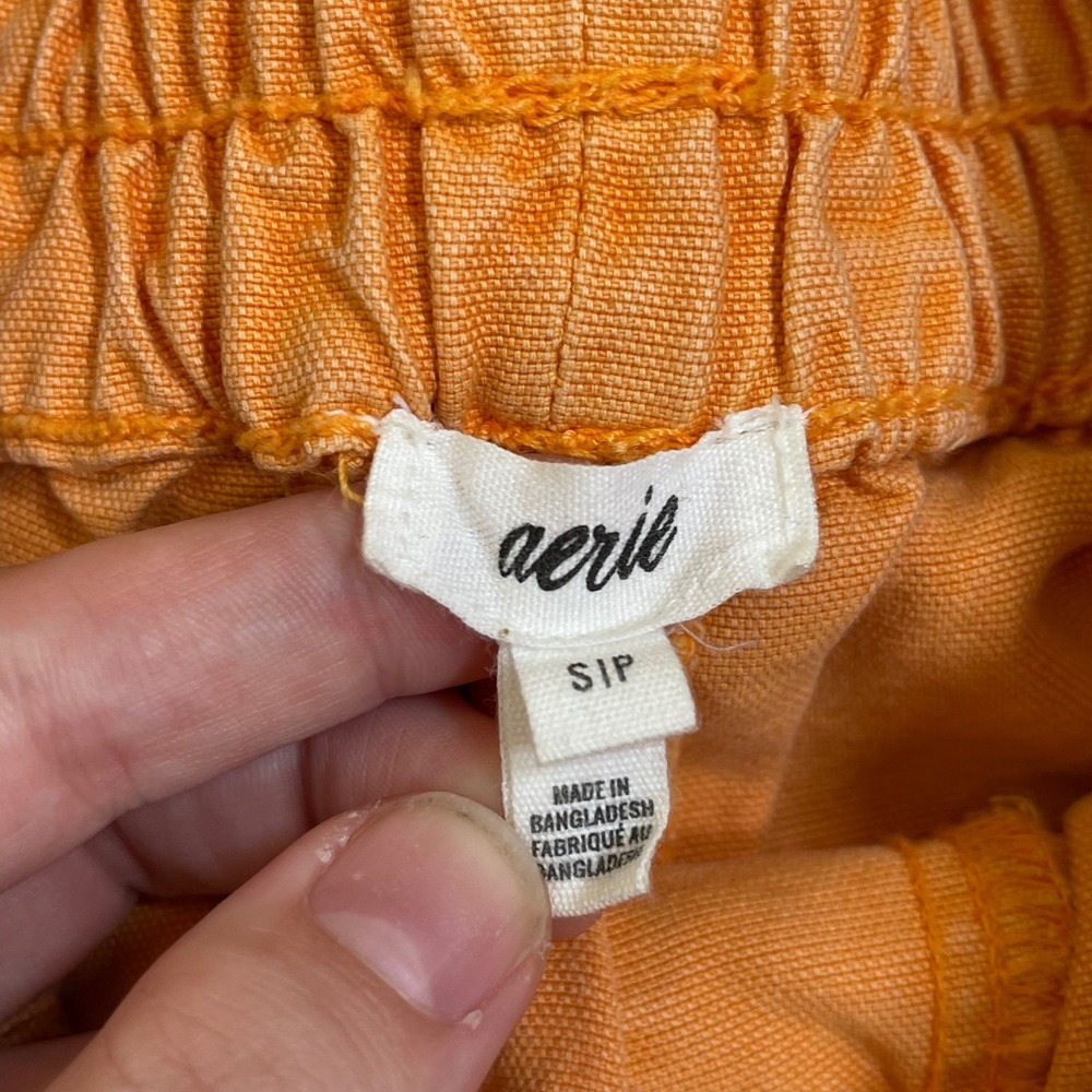 Aerie Babewtach Orange Smocked High Waist Shorts Womens S‎ Pull On Stretch - Picture 4 of 7